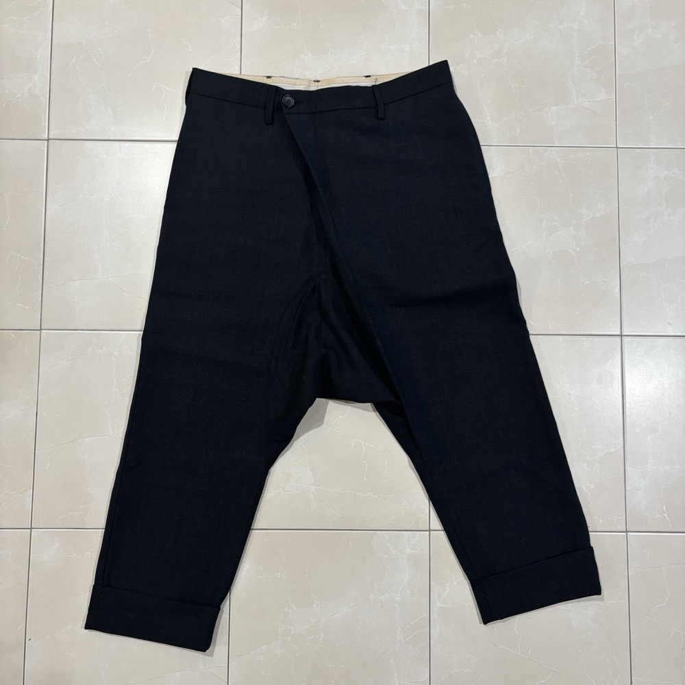 Lardini Wooster 100 Wool Ankle High Pants Men's 30 Black Made In Italy